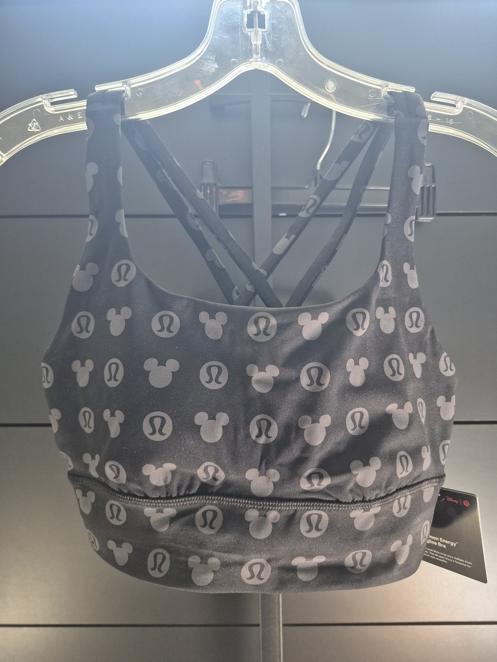 Lululemon Black Mickey Print Energy Bra-With Tags 4